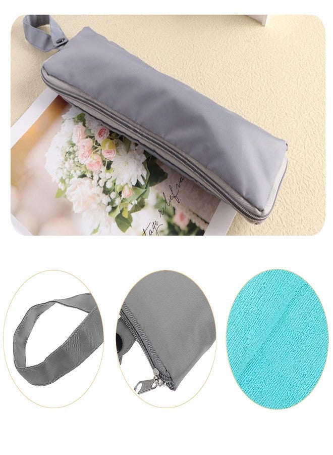 ArrErr Travel Umbrella Bags Non Wet Umbrellas Bags Carrying Case Fiber Interior Sleeve Cover Organizer Zipper Pouch for Windproof Compact Umbrellas Automatic Folding Rain Umbrella Travel Essentials - Image 4